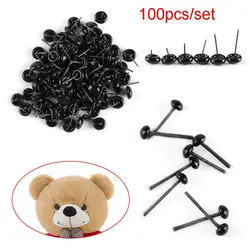 Juego de 100 unidades de ositos de peluche con ojos de cristal, accesorios para muñecas con ojos negros, 3/5/7/9/11mm