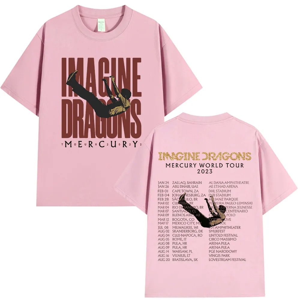 Imagine Dragons Mercury Tour 2022 Concert T Shirt Hip Hop Rock Band Tshirt Men Women Clothing Cotton Loose Short Sleeve T-shirts