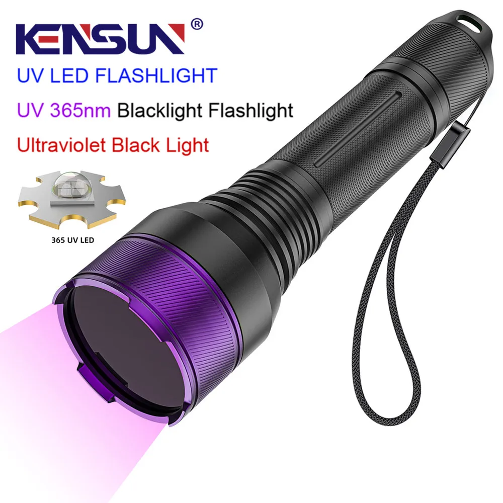 

Super Bright 4-core 365NM UV Flashlight High Power Black Mirror Purple Light Detection Torch 21700 Rechargeable Check Lamp