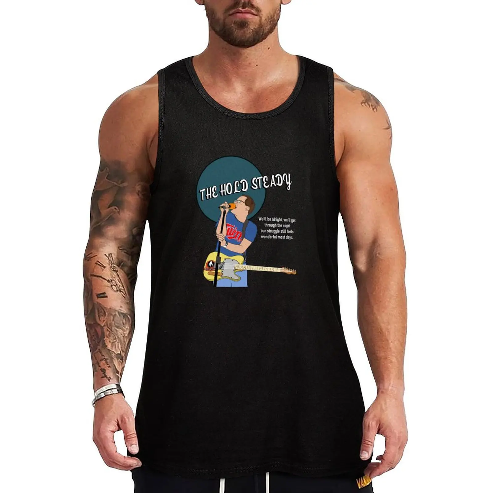 The Hold Steady Band Art Tank Top Débardeur en coton doux, coupe régulière, sous-vêtement basique