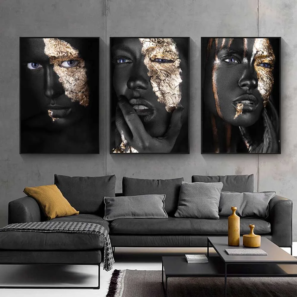 

Graffiti Art Figure Wall Canvas Painting Gold Mask Model Wallpaper Poster Print Home Decoration Living Room Mural Artwork Framed