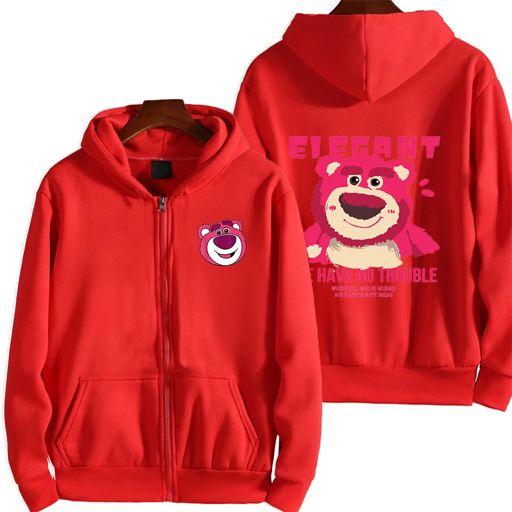 

Disney Cartoon Bear Strawberry Bear Printed Hoodie for Men and Women Couples Cartoon Bear Leisure Sports Street Hoodie