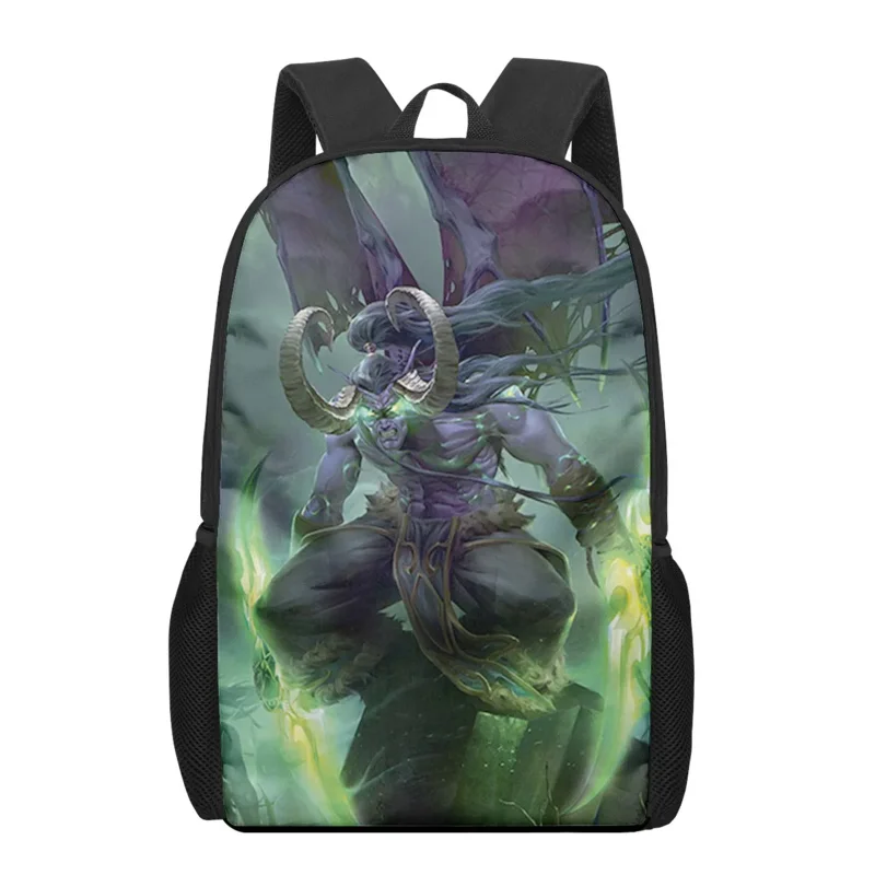 World of Warcraft Gioco Borse da scuola per bambini stampate in 3D per ragazze Zaino giornaliero Borsa per libri scolastici per studenti Zaino da viaggio casual