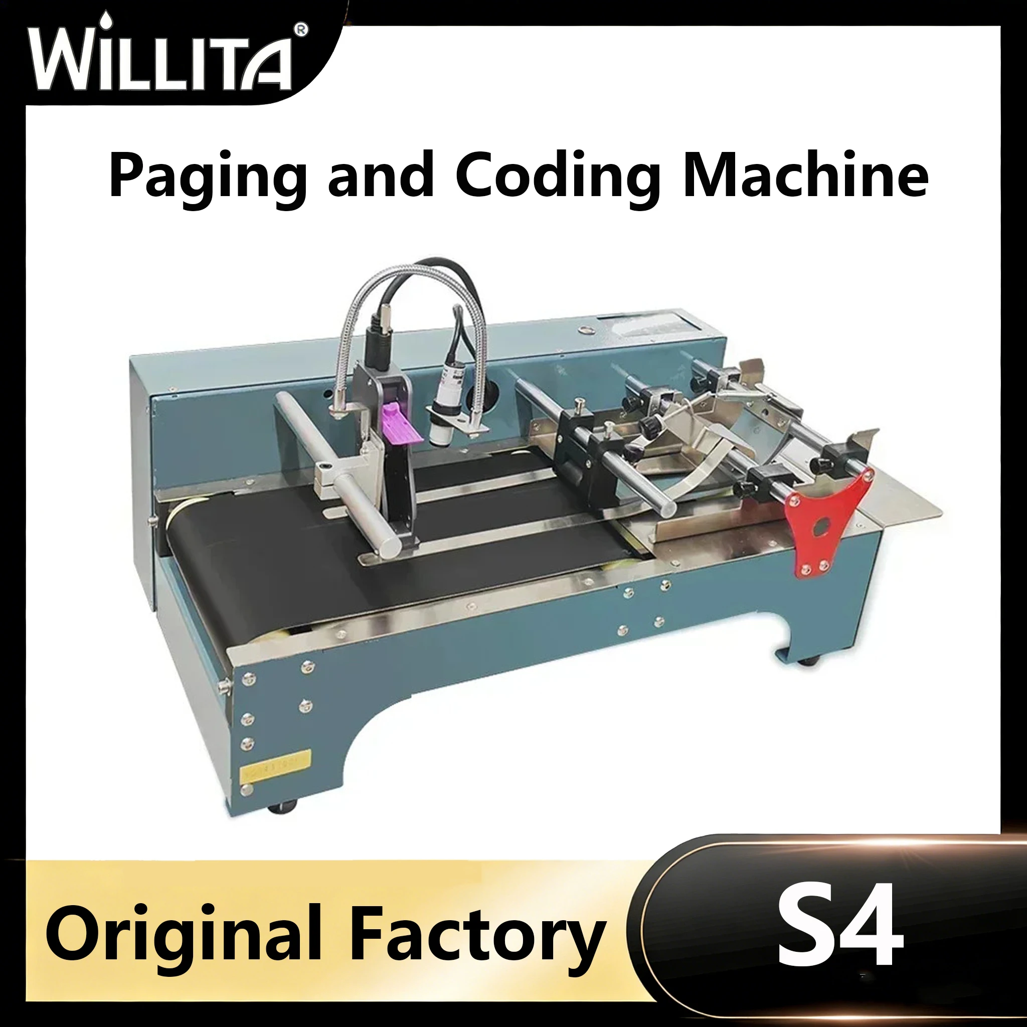 

WILLITA S4 Paging Coding Machine Online Inkjet Printers For Plastic Paper Bags Labels ID Cards Expiry Date Barcode Batch QR