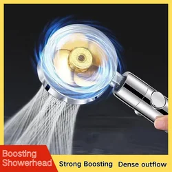 High Pressure Shower Head Water Saving Flow 360 Degrees Rotation Turbo Fan Shower Head Adjustable Bathroom Accessories