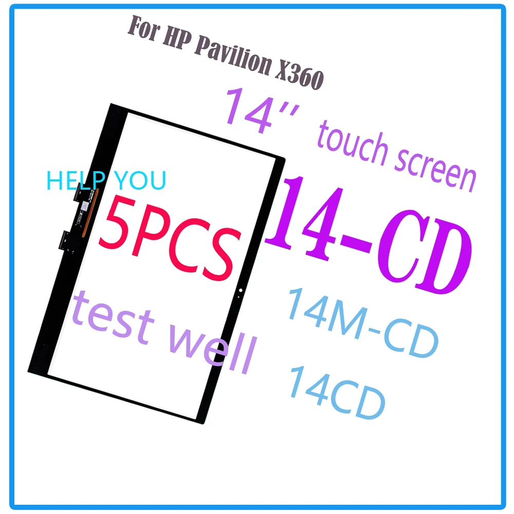 5 PCS 14 ''Touch Digitizer Per HP Pavilion X360 14-CD 14CD 14 CD Serie Laptop Touch Screen Digitizer 14M-CD Pannello di ricambio