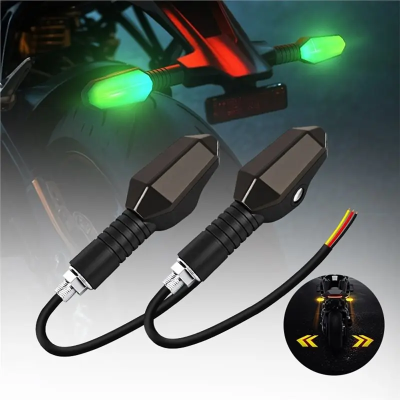 For Car Motorbike LED Turn Signal Projector Lamp 2PCS Waterproof Warning Light Projection