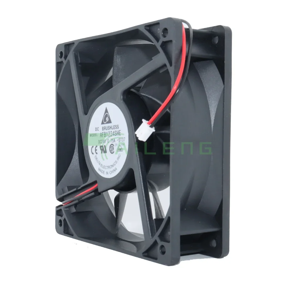 New for 120mm Fan AFB1224SHE 120x120x38mm  DC 24V 0.75A Double Ball Bearing Large Air Volume  Cooling Fan