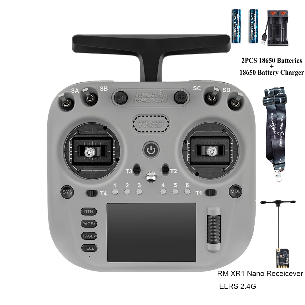 Radiomaster TX15 16ch 3.5inch IPS Touchscreen V5.0 Hall Gimbals Radio Controller ELRS FCC/LBT Built-in Gyro Microphone