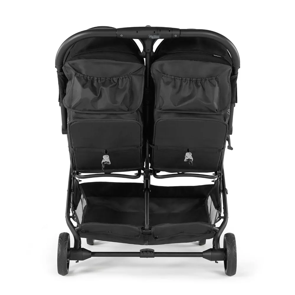 3Dpac CS+ Double Stroller–Car Seat Compatible Lightweight Stroller with One-Hand Fold,Reclining Seats,Two Extra-Large Canopies