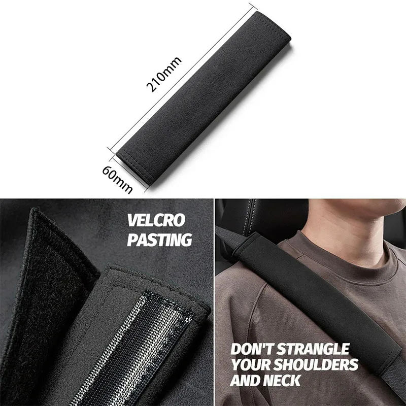 Picture 7: 2pcs car seat belt cover shoulder protector suede for Jeep Grand Cherokee Wrangler 4xe Rubicon Commander Compass Patriot Libepty