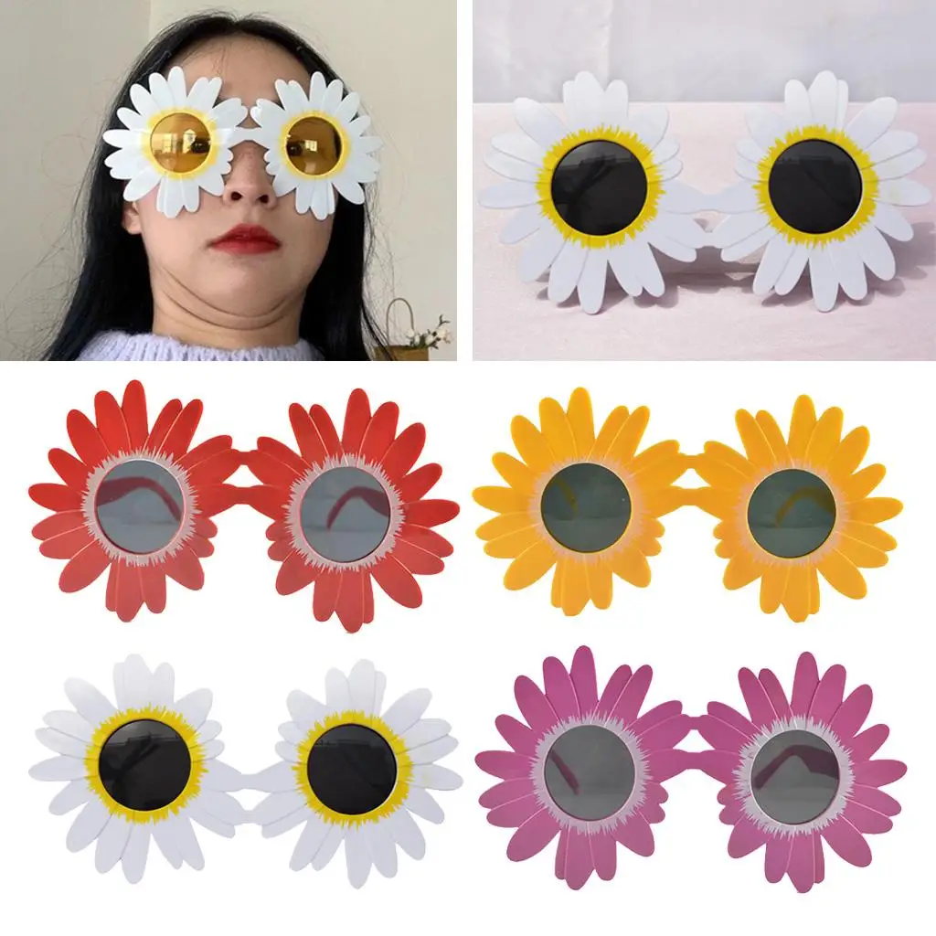 Kids Cute Round Flower Sunglasses for Girls Boys Party Favor Daisy Eyewear Outdoor Summer Protection Fun Photo Prop