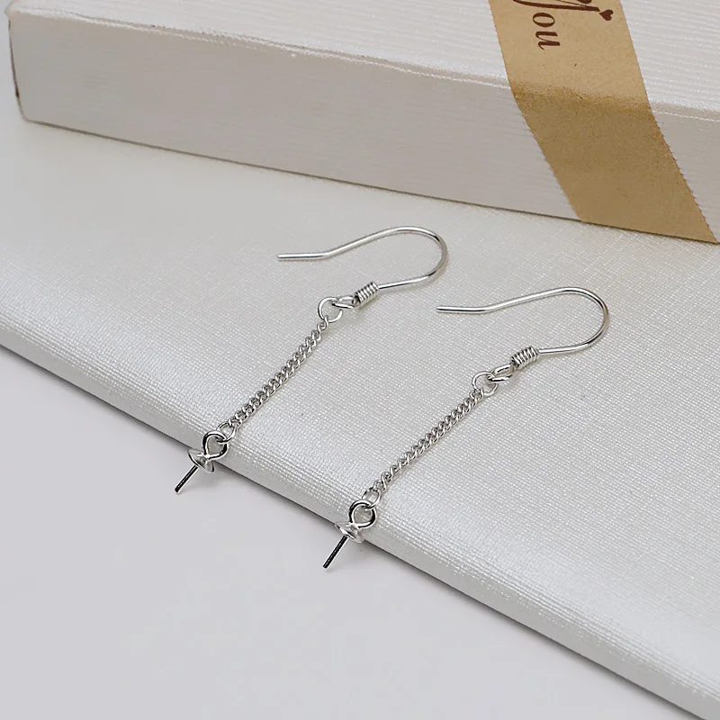 S925 Sterling Silver Earrings Base Findings Mountings Jewelry Mounts Fittings Accessories for 5-12mm Pearls 10 pairs/lot