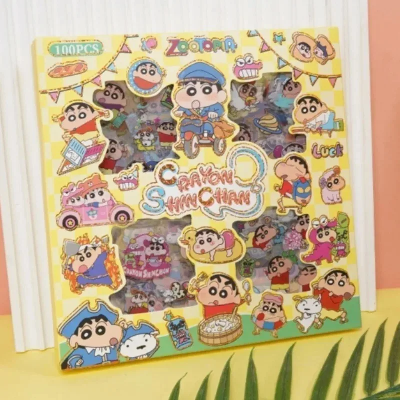 

Crayon Shin-chan Boxed Stickers Cute Creativity Cartoon 100 Sheets Sticker Diy Phone Case Ornament Children's Gift New