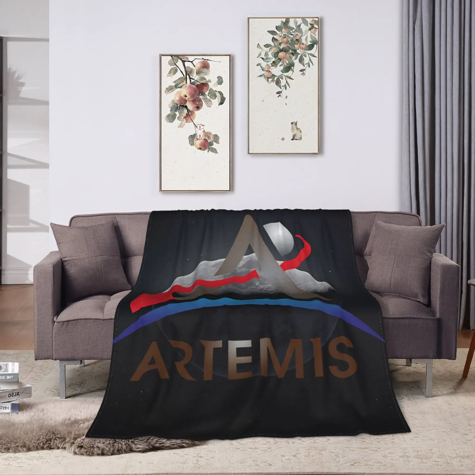 Soft Warm Blankets Travel Artemis ii Throw Blanket  Flannel Bedspread For Bedroom Fashion Sofa Bed Cover
