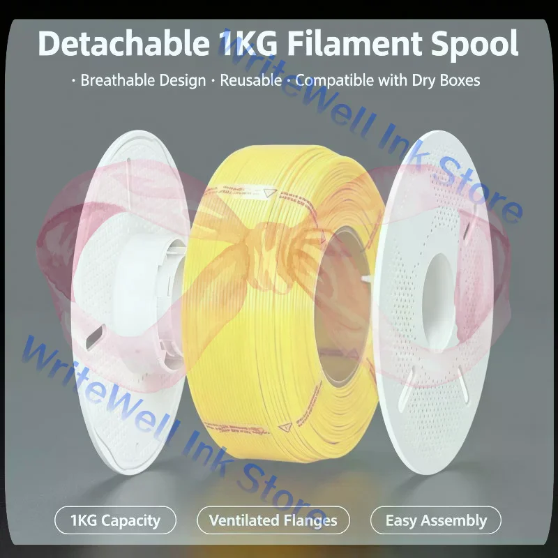 1Pcs Detachable Heat Resistant ABS Empty Filament Reel 3D Printers Reusable Spool For 1KG Refill Filament For Bambu Lab
