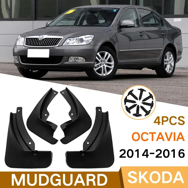 

For Skoda Octavia 2014-2016 2009-2013 black car mudguard Reduce dust Resist tire dirt car accessories tools