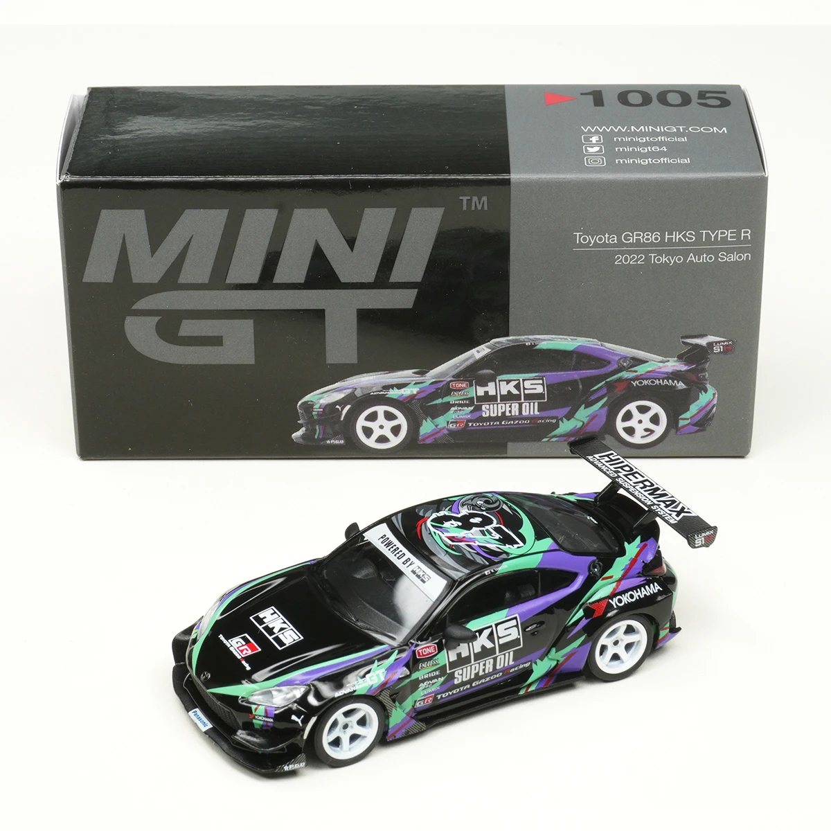 

MINIGT 1005 In Stock 1:64 Toyota GR86 HKS TYPE R 2022 Tokyo Auto Salon Diecast Car Model Collection Toys