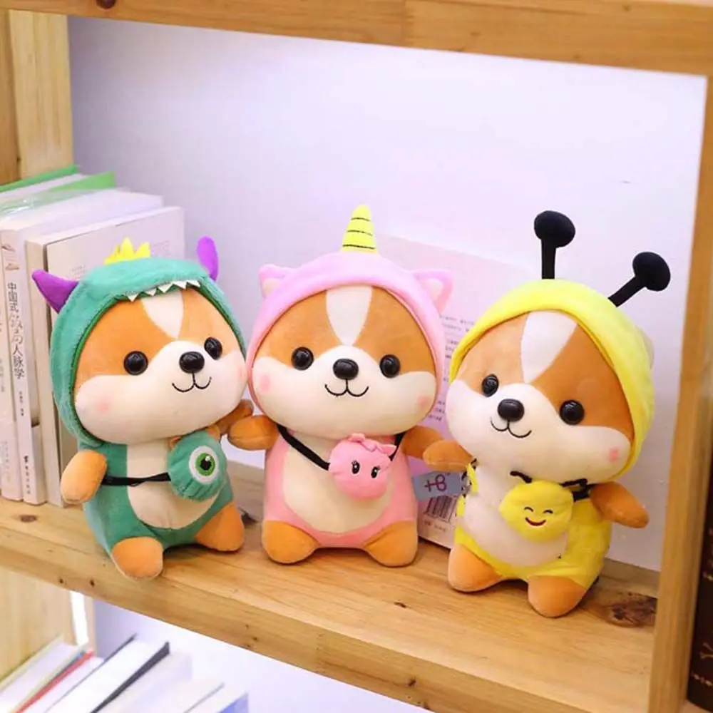 Creative Mutable Animal Children's Doll Bee Elk Corgi Chai Pillow Squirrel Doll Dinosaur Plush Toy Shiba Inu Plush Toy