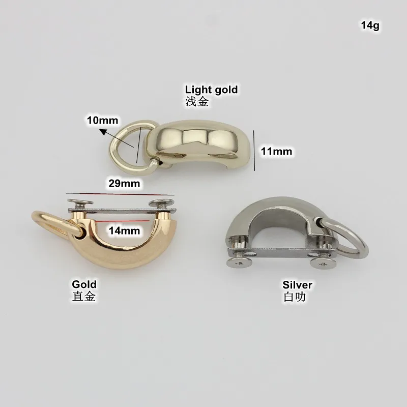 10-50pcs 5colors 14mm Hardware Accessories bridge connector metals hanger u ring for DIY bags project connector arch bridge