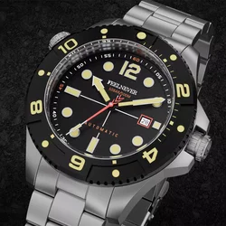 FeelNever 500M Waterproof Men's Mechanical Watch for Men Stainless Steel Sapphire Crystal Automatic Men Watches Sport 50Bar Dive