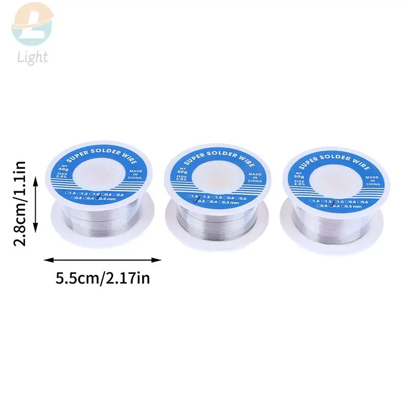 1 pz 0.3mm 0.4mm 0.5mm 50g saldatura filo di stagno stagno fusione colofonia nucleo filo di saldatura bobina filo stagno saldatura filo rotolo flusso No-clean