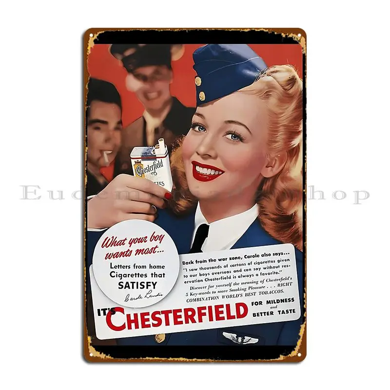 Chesterfield Metal Sign Poster Customize Designing Cinema Home Printed Tin Sign Poster