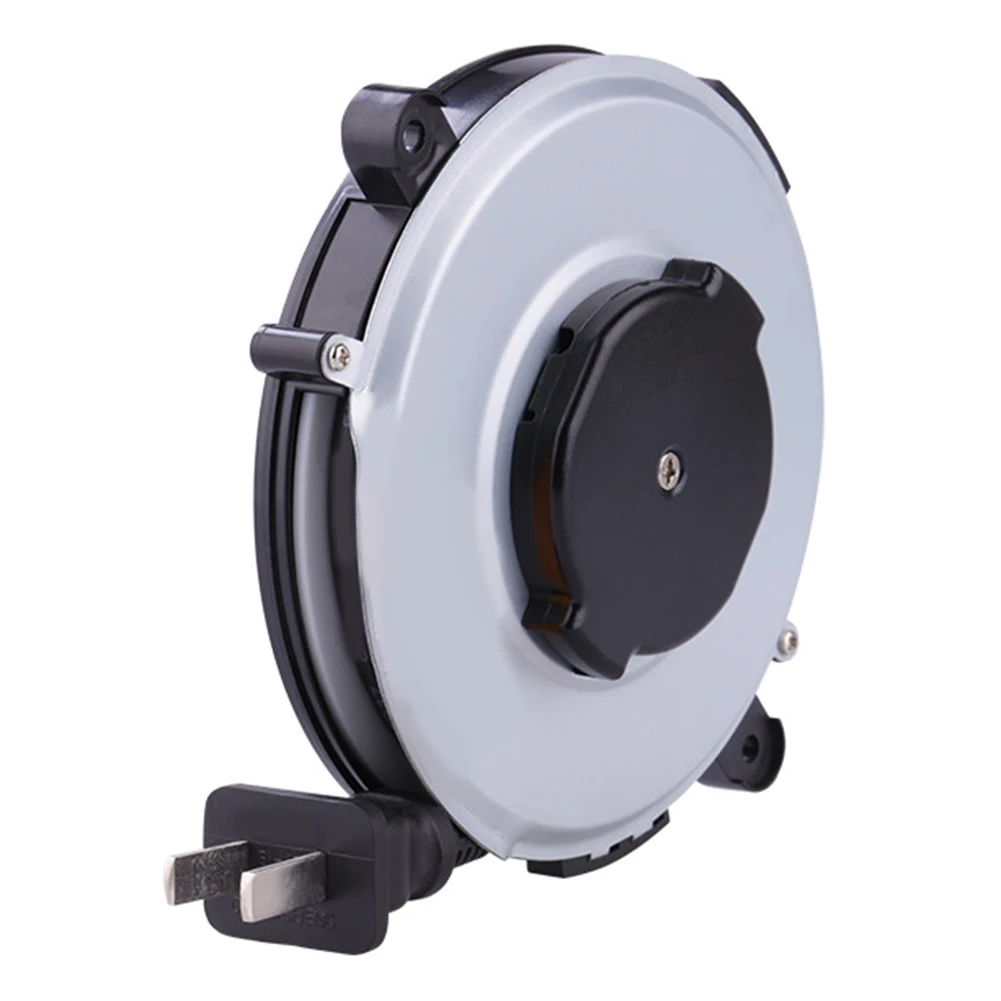 Portable 220V Extension Cord Reel with Auto Retractable Feature Great for Outdoor Activities and Reliable Device Powering