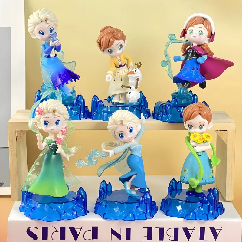 

6pcs/set Desktop Ornament Frozen Magic Series Princess Elsa Anna Action Figure Cute Toy Collectibles Room Decoration Gift