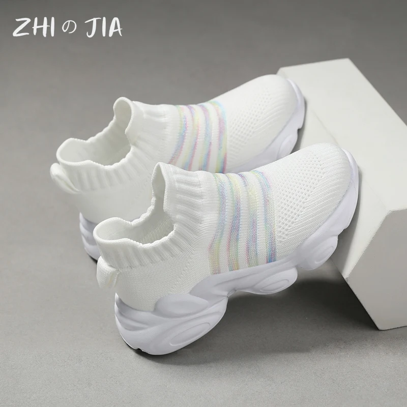 

Детские носки-тапочки, сетчатая повседневная спортивная обувь для подростков, легкая и удобная обувь для бега, размеры 27-40