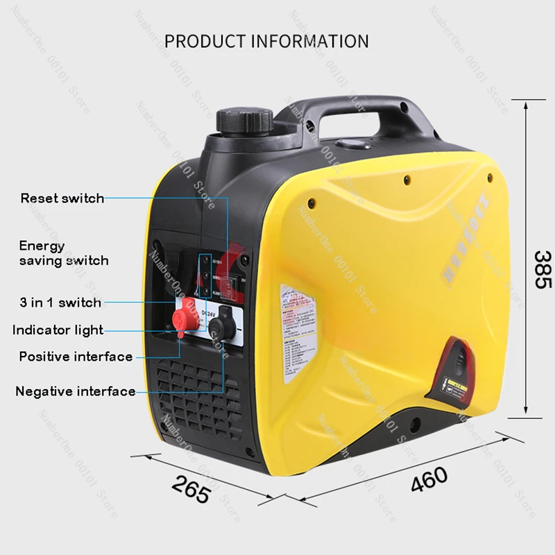 24V Remote Start Gasoline Generator Parking Air Conditioner Gasoline Generator Variable Frequency Silent Small Portable