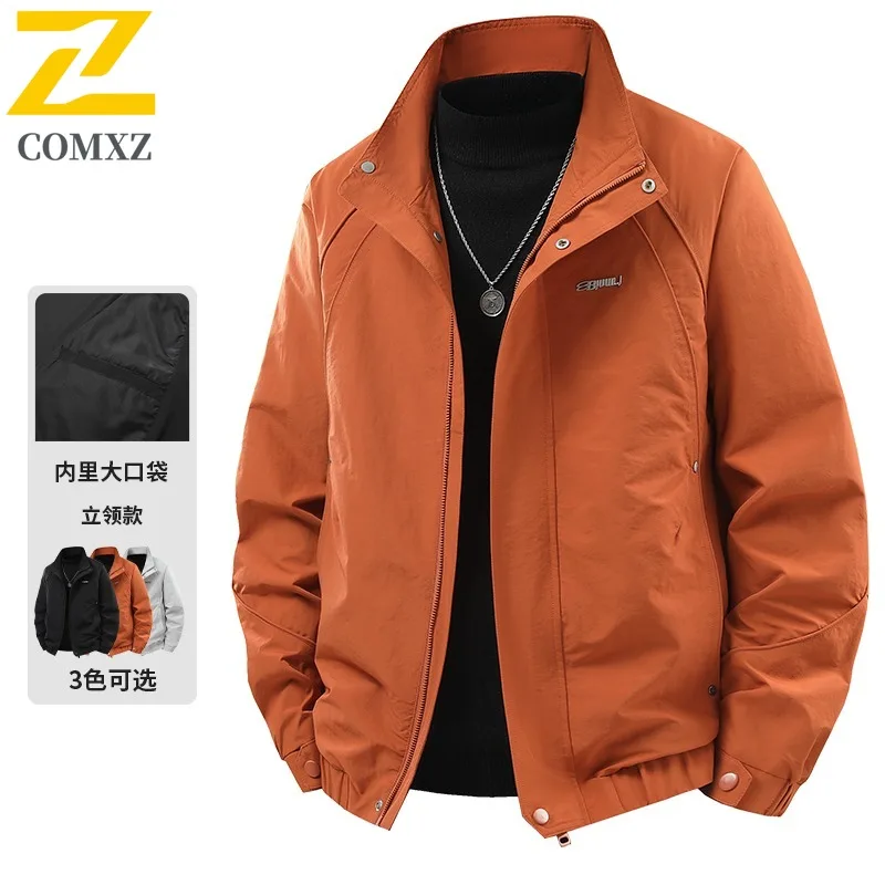 

COMXZ 2025 Brand Men Jacket Autumn New Loose Multifunctional Travel Windproof Coat Outdoor Camping Wear Resistant Windbreaker​