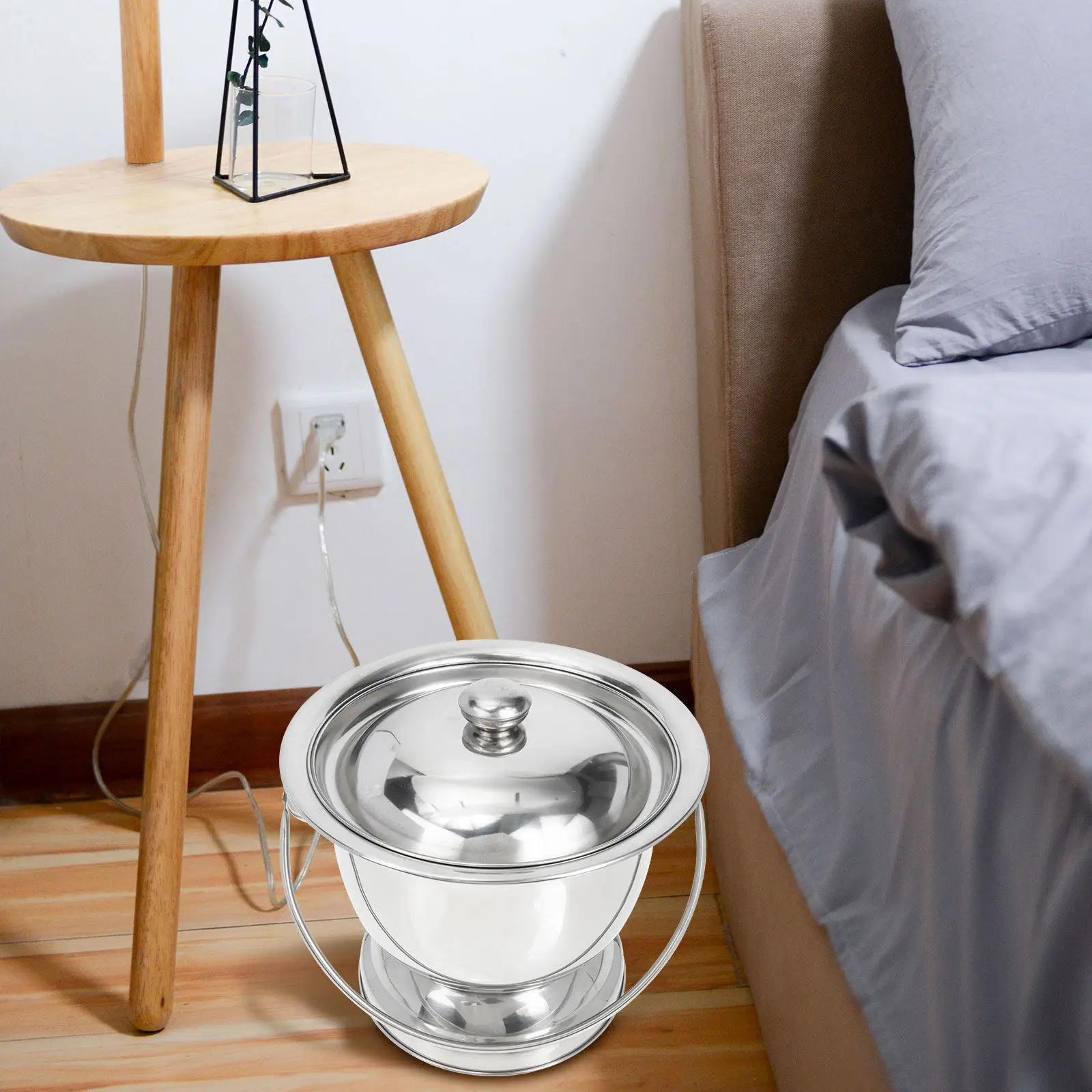 頑丈なステンレス製男女兼用子供用小便器、こぼれ防止設計、持ち運びハンドル付き、旅行、病院、家庭用に最適