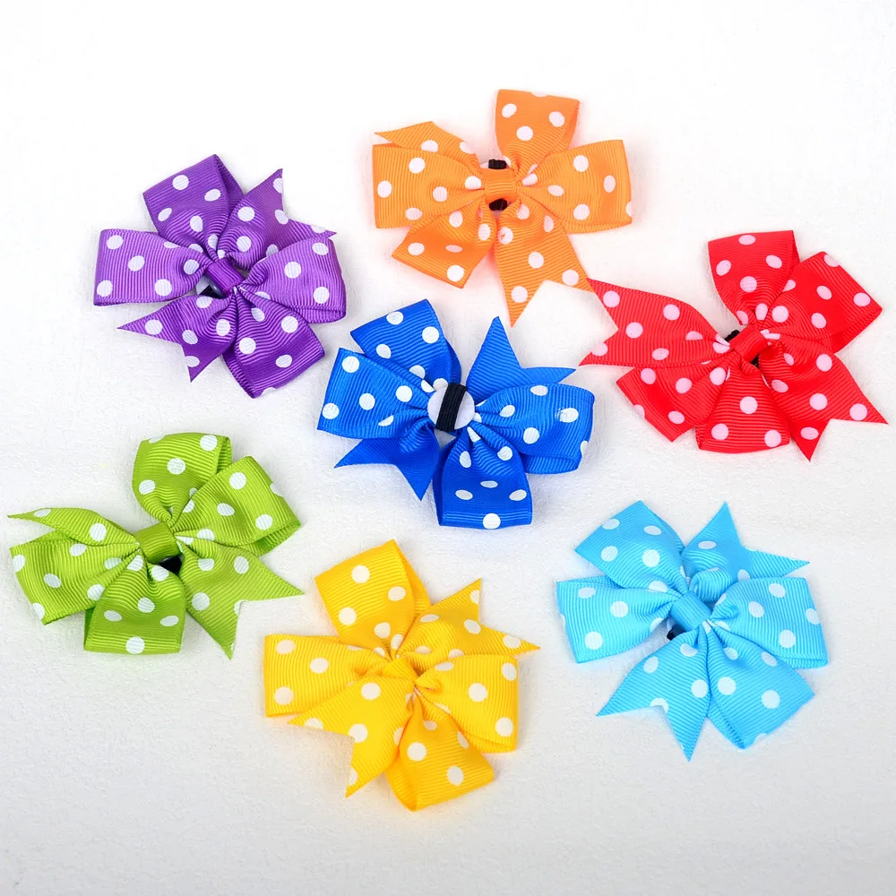 50/100pcs Dot Pet Accessories Dog Collar Bow Tie Slideable Dog Bow Ties Solid DIY Dog Collar Accessories Small Dogs Cat Bowties