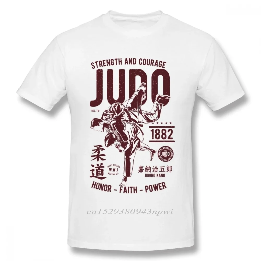 STRENGHT AND COURAGE JUDO 1882  FAITH POWER T SHIRT  Tee Unisex Unique Design T Shirt Cotton Big Size Homme T-shirt