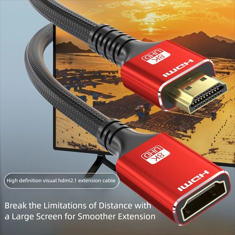48Gbps HDMI-compatible Cable 8K 60Hz Male to Female HDR  HDMI-compatible 2.1 Cable 4K 120Hz HDR 3D Effect Video Cable for PC