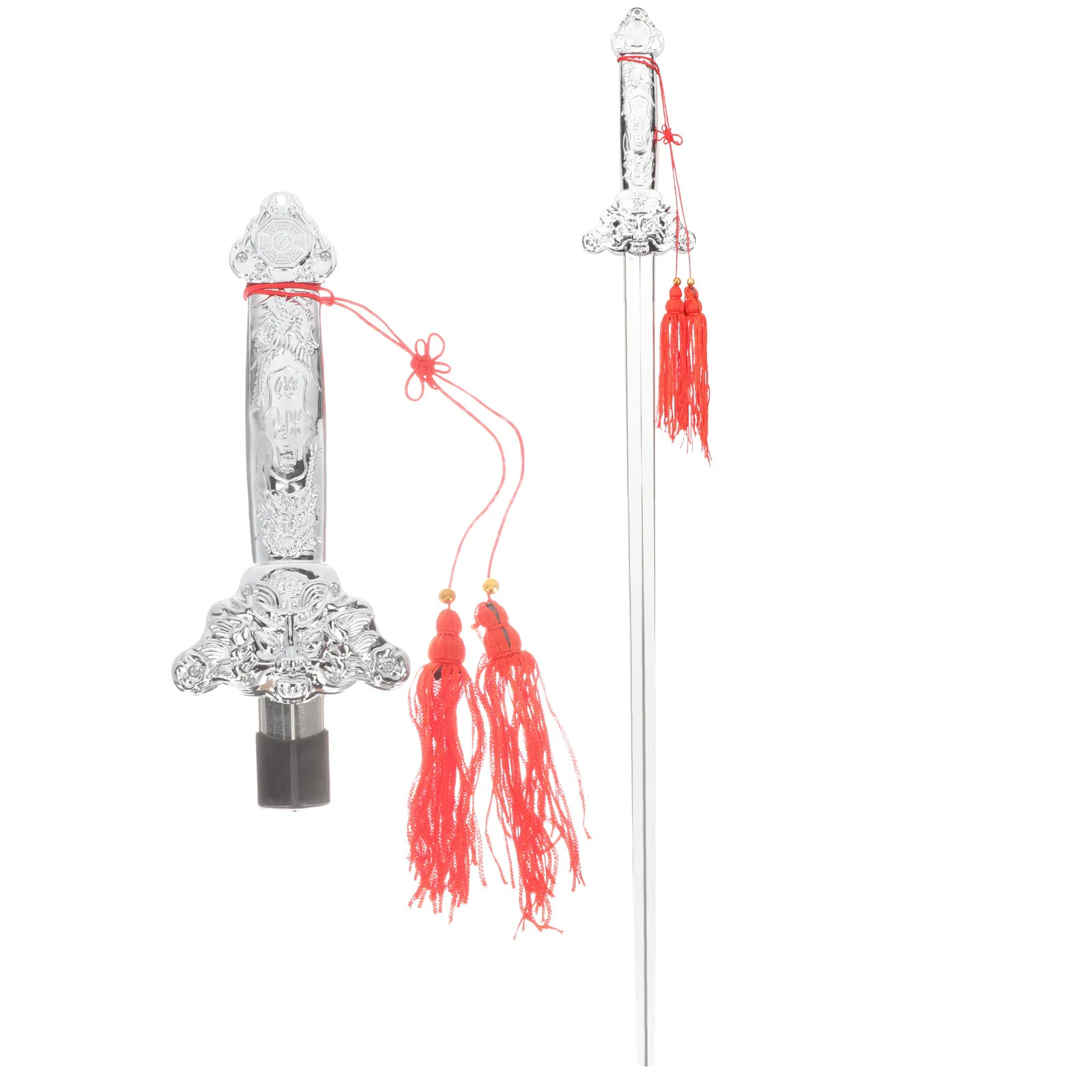 Retractable Tai Silver White Portable Outdoor Sports Plaything Telescoping Morning Practice Props Martial Arts Supply