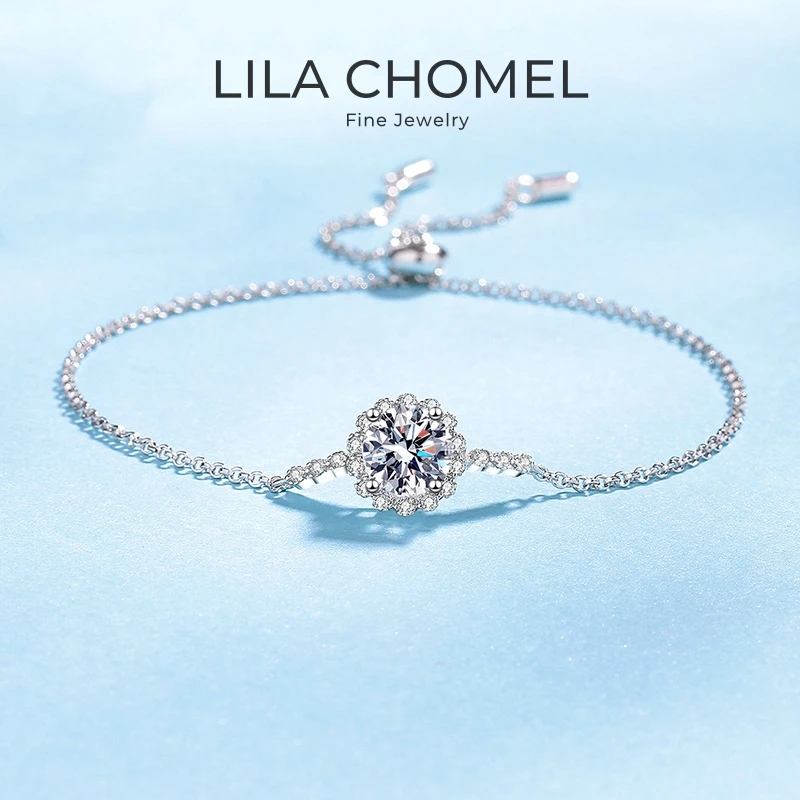 

Подарок на день рождения для дочери, белое золото 18 карат, браслеты на День святого Валентина, 1 карат, муассанит, бриллиант для девочек, PT950, платиновые женские свадебные украшения