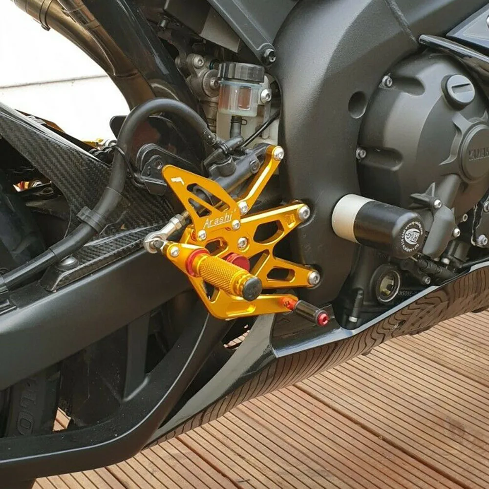 CNC Aluminum Motorcycle Rearset Rear set Foot pegs Footrest Footpegs For Yamaha YZF R1 2004 2005 2006