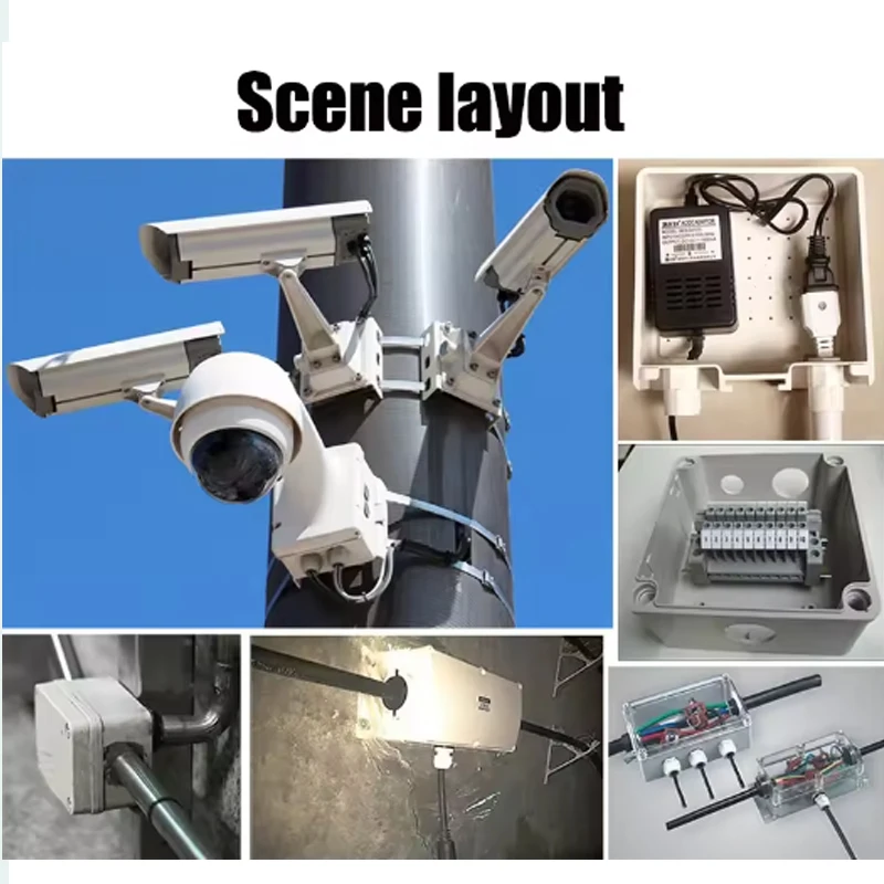 صندوق توزيع إلكتروني صناعي مقاوم للماء من مادة ABS جديد مع خصائص مقاومة للغبار ومثبطات اللهب #6