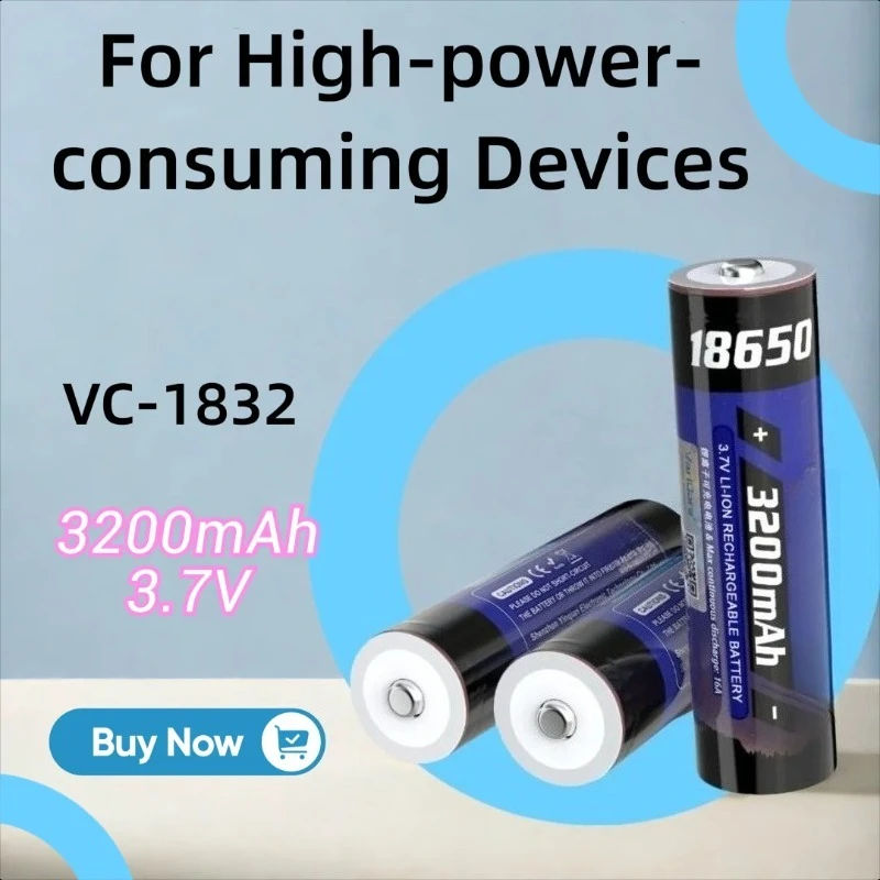 

VC-1832 18650 3200mAh 3.7V Lithium-ion Power Battery for High-power-consuming Devices