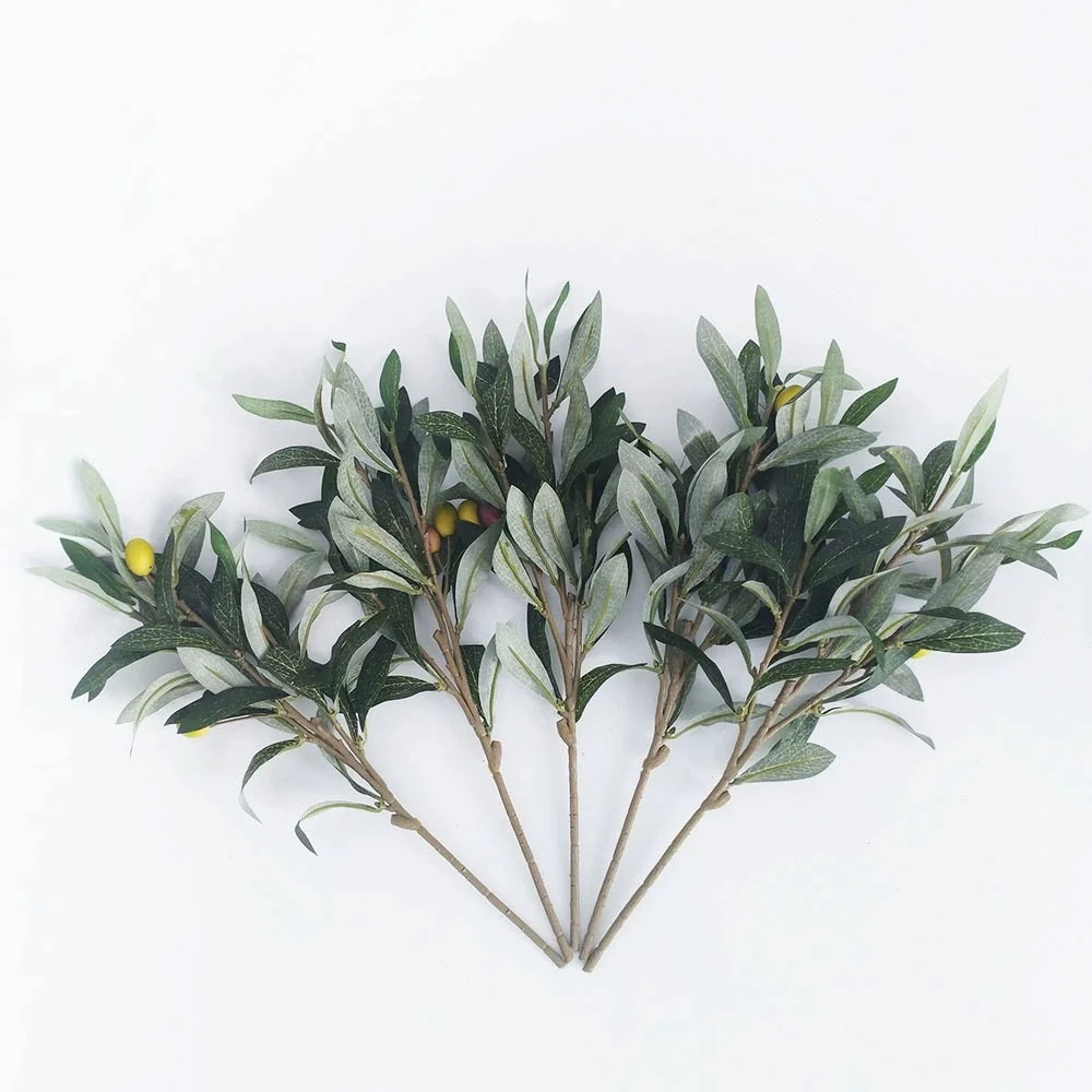 Lebensechte Olivenzweige, künstliche Olivenblätter und Olivenbeerenstiele, künstliche Pflanzen für Zuhause, Hochzeit, DIY-Dekoration, Weihnachtsfeier – Detail 3