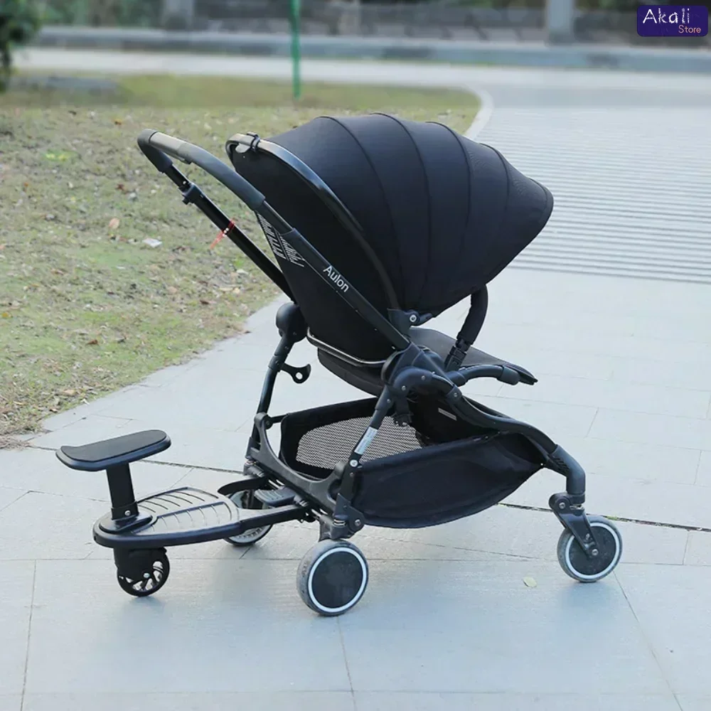 2 in 1 Universal Strollers Step Board Adapter with Seat Second Child Jogger Twins Scooter Baby Pram Hitchhiker Bumper