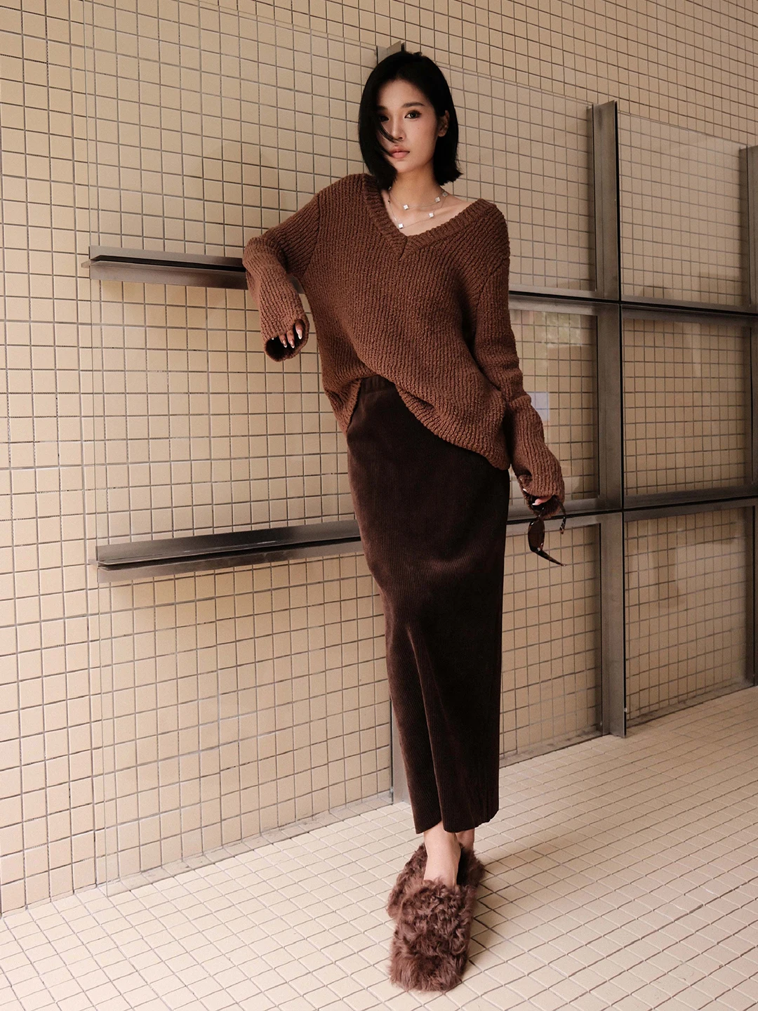 

Женская вельветовая юбка ZOCHEEO А-силуэта, осенне-зимняя, прямого кроя, винтажная, с завышенной талией, миди, стройнящая