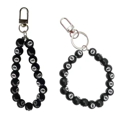 Billiards Ball Bead Keychain Phone Wrist Chain Bracelet Keychain Car Keys Bag Pendant Fashion Lanyard Phone Accessory