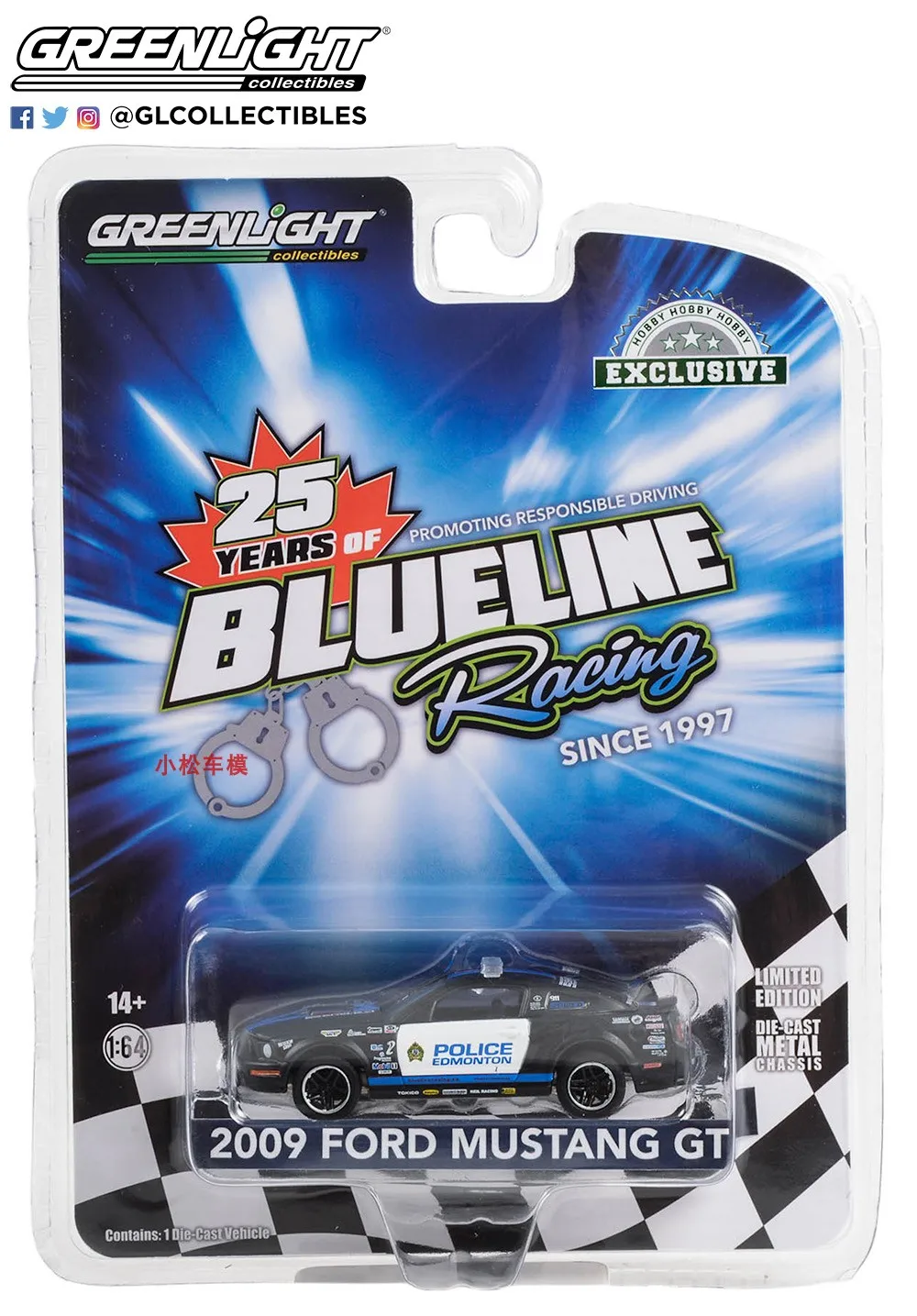 

1:64 2009 Mustang GT-Edmonton Police Department Alberta Canada-Blue Line Racing 25 Years
