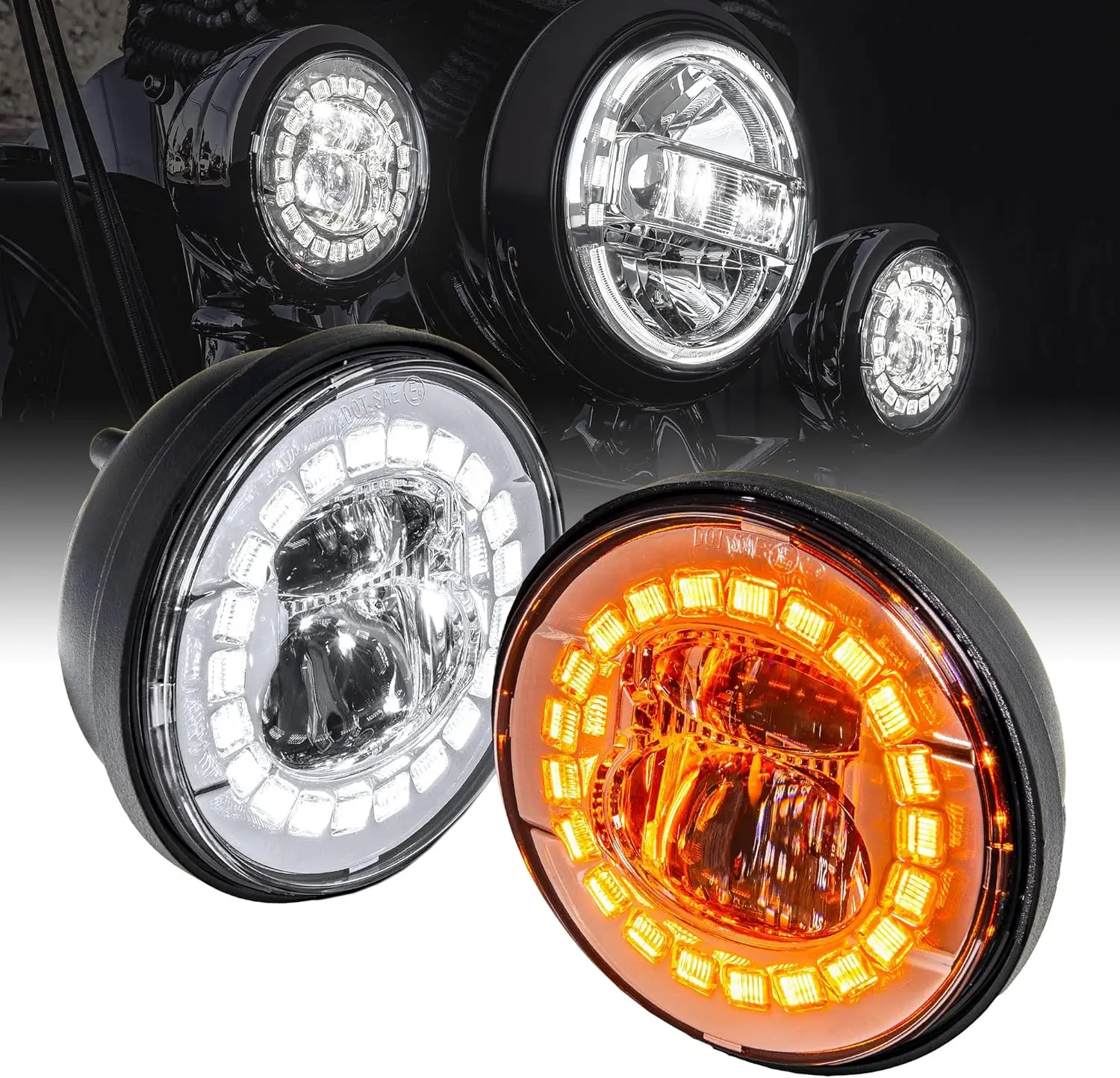 

2pc Chrome 4.5" LED Passing Fog Lights for Harley Davidson Motorcycles 6500K Cold White] Driving Lamps for Harley Bikes