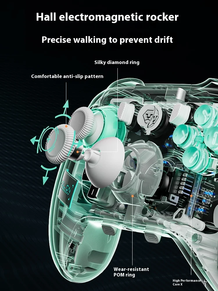 Aolion New K20 Gaming Controller With Charging Dock RGB Wireless Hall Effect Joystick Trigger for Nintendo Switch/PC/Android/IOS