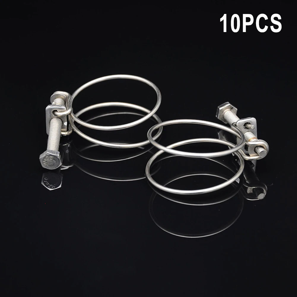 Clip Hose Clamp 10 Pcs Accessory Pump Bolt Clamp Software Hose Clamp Double Wire Pond Stainless Steel  Clip Hose