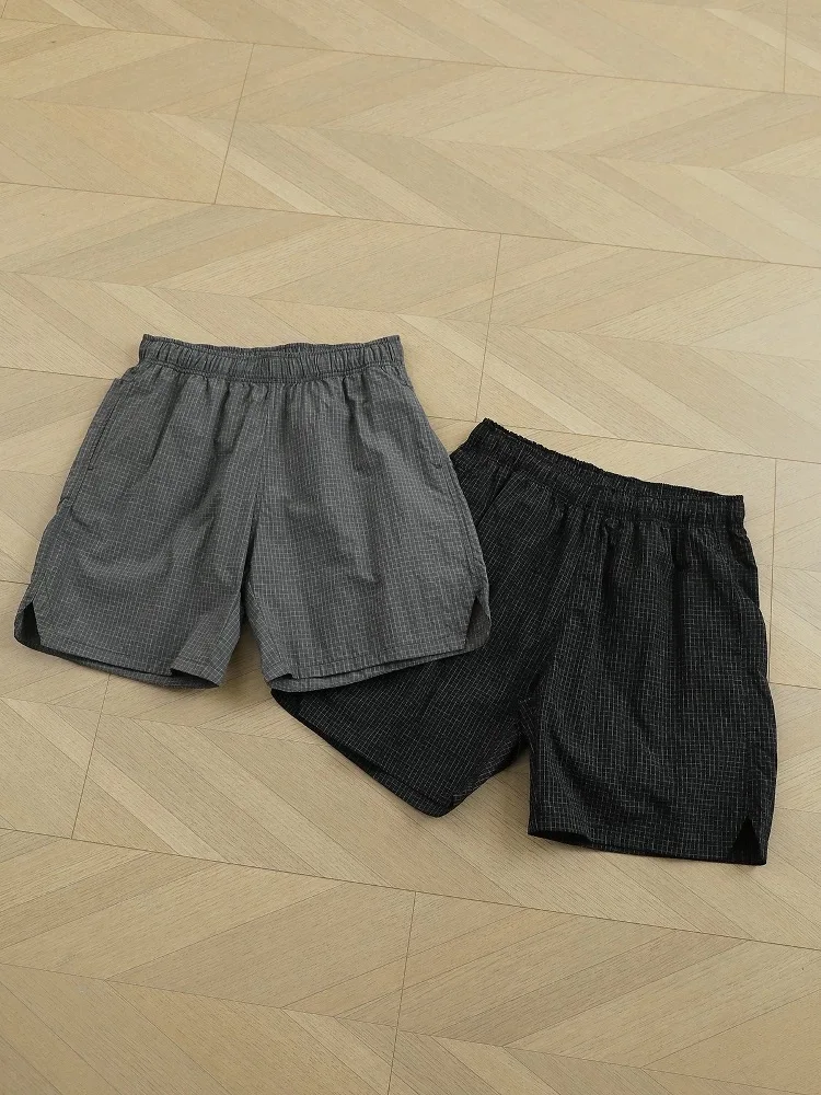 

Summer American Sle Outdoor Qui Dry Plaid Casual Men's orts Loose Fitn Sports Five-Quarter Pants Trendy Straight Leg